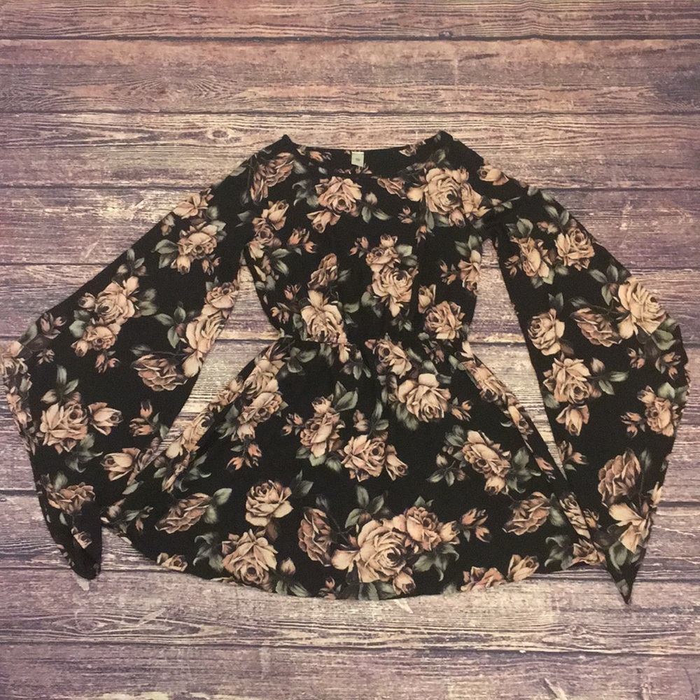 EUC Sz M Rokoko By Dazz Rose Print Dress